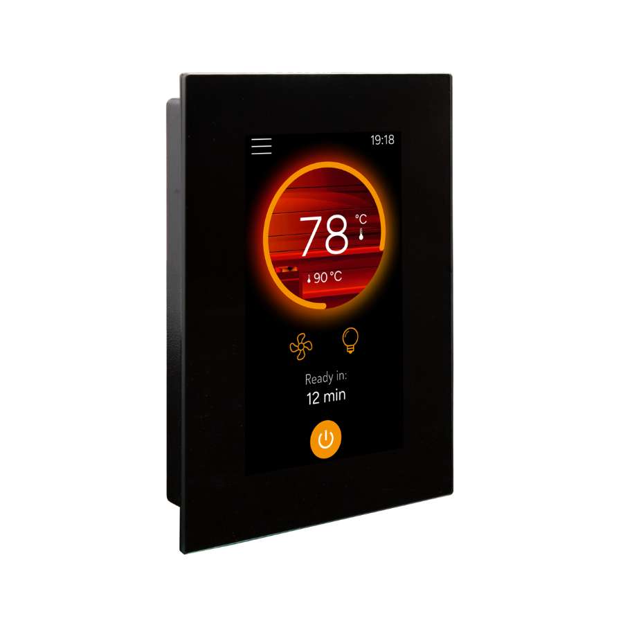 Harvia Fenix WiFi control panel with smart functions and glass touchscreen