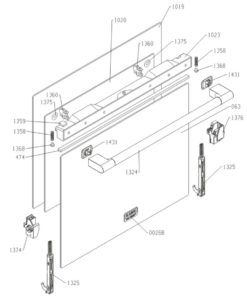 Asko Gorenje Upo Uunin Lasinpidike - Oikea (423002) räjäytyskuva, uunin lasinpidike oikea sijainti 1376