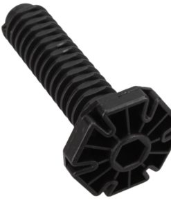 Astianpesukoneen säätöjalka 80mm musta muovi, ylhäältä viistosti kuvattuna