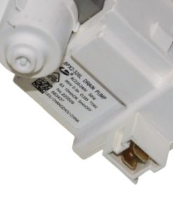 Cylinda Asko washing machine drain pump with filter (663437) – label close-up with model and specs