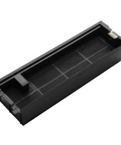 Electrolux Aeg Hiilisuodatin MCFE18 TYPE60 – Electrolux Aeg aktiivihiilisuodatin TYPE60 MCFE18 pohja ja kiinnikkeet näkyvissä.