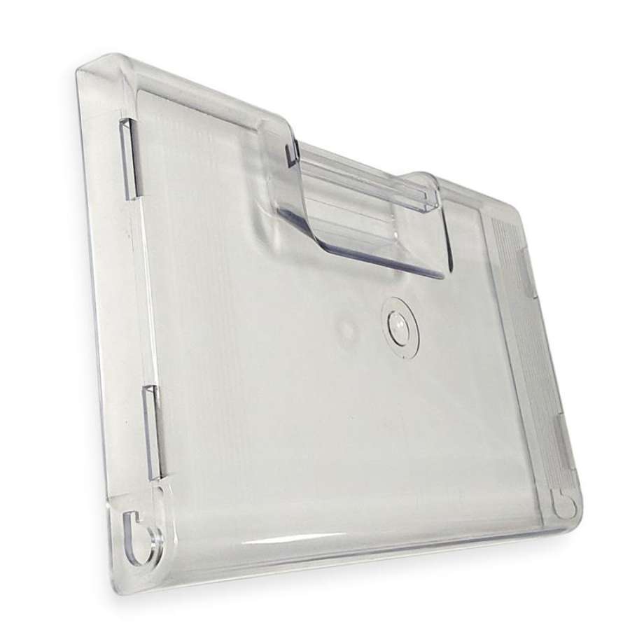 Freezer plastic bin visible from angle