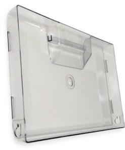 Läpinäkyvä pakastimen lokero ylhäältä