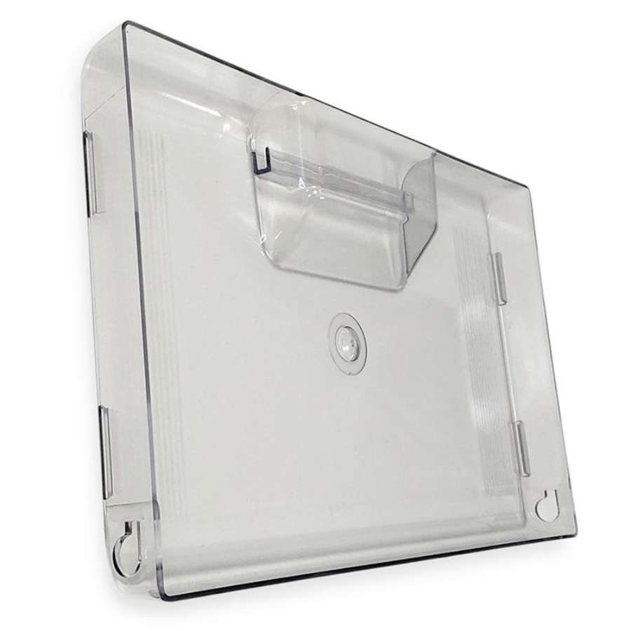 Läpinäkyvä pakastimen lokero ylhäältä