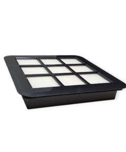 Visible white filter material with fine pleats