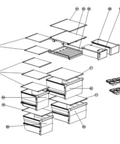 Gorenje Hisense pakastimen räjäytyskuva, jossa lasihyllyn paikka numero 87