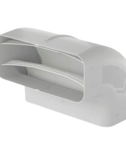 PRIME flow 90° kulmayhde vaaleanharmaana, sisäisillä ilmavirran ohjaimilla