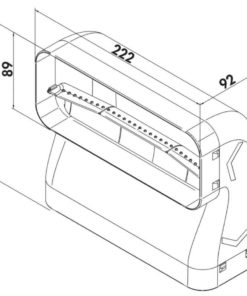 Tekninen piirros lyhyestä PRIME flow kulmayhteestä ja sen mitoista