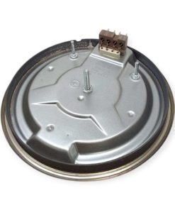 Bottom of UPO hotplate showing metal base and terminals