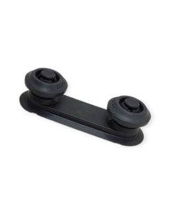 Astianpesukoneen ylätason kiskon pidike, musta muovi