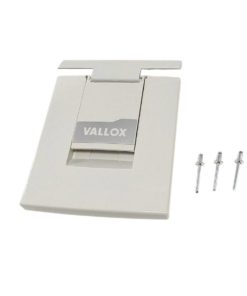 Vallox IV-koneen salpa kokoonpano 3355900, ilmanvaihtokoneen luukun salpa etupuolelta