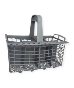 Grey dishwasher cutlery spare basket rear view